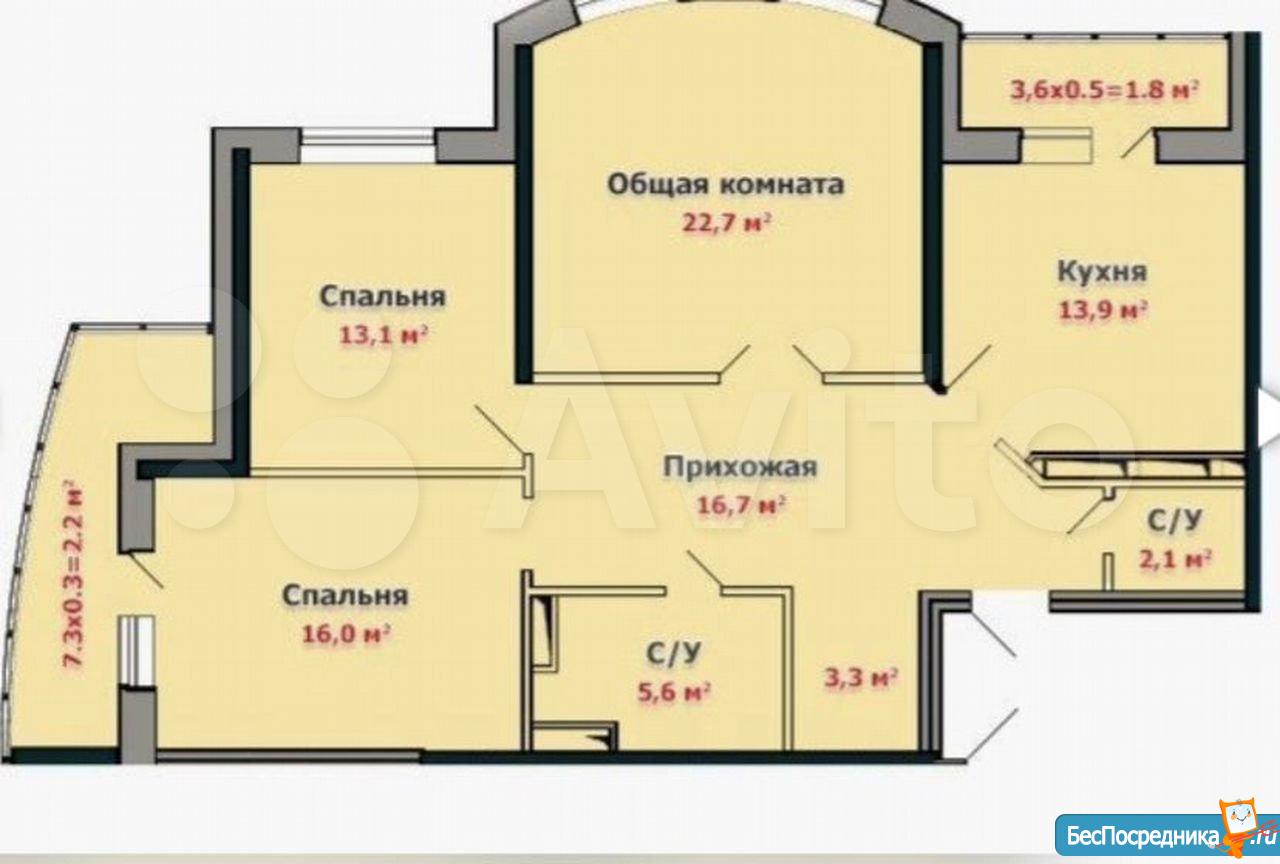 Планировка 3 комнатной квартиры 100 кв.м